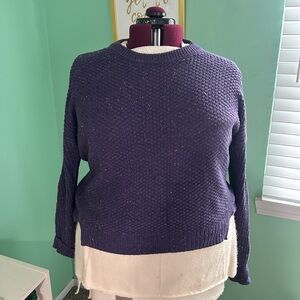 Purple Split Hem Sweater